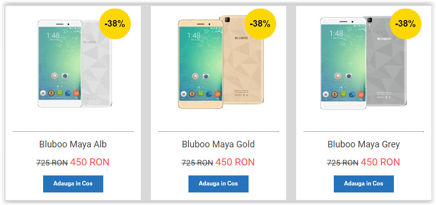 Vezi oferte telefon sub 500 lei. Telefon Bluboo Maya pret redus