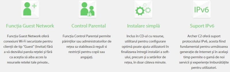 Functii TP-LINK Archer C2 AC750