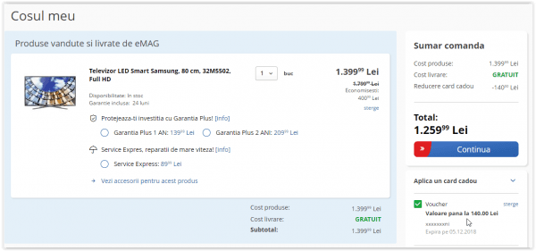 Voucher aplicat reducere